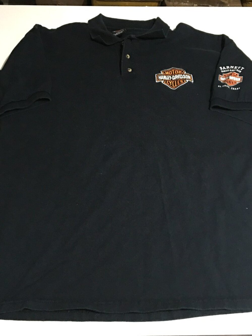 Harley-Davidson Mens XL Black Polo Shirt El Paso Texas Biker Motorcycle USA Made